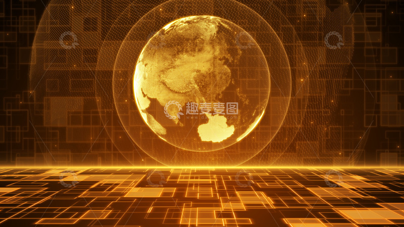 源文件下载【趣麦麦图】科幻星球地球舞台科技红色背景