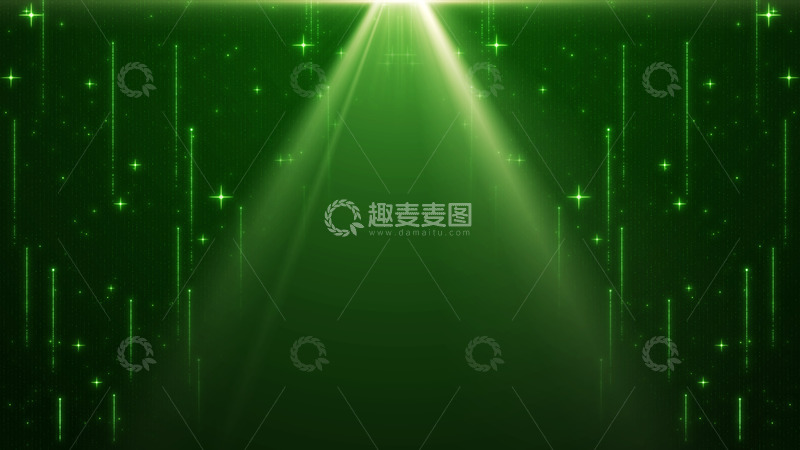 源文件下载【趣麦麦图】中式光线流星粒子绿色背景