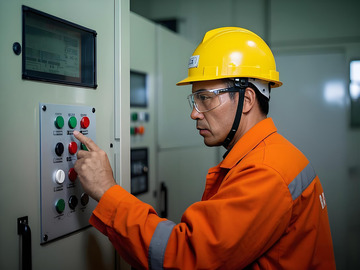 电力工人摄影图