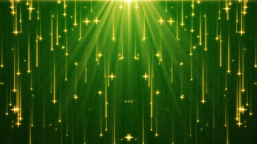 绿色流星雨金色光线晚会舞台背景