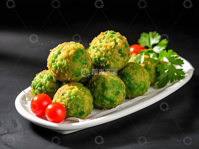 高清大图下载【趣麦麦图】炸蔬菜丸子摄影图