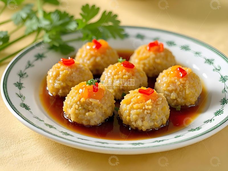 高清大图下载【趣麦麦图】咸蛋黄丸子美食摄影