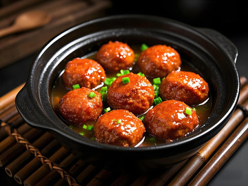 红烧丸子美食摄影图1