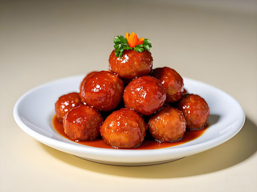 红烧丸子美食摄影图3