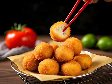 炸丸子美食摄影图