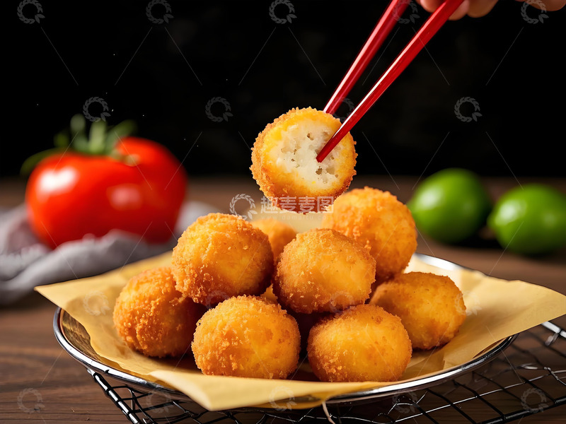 高清大图下载【趣麦麦图】炸丸子美食摄影图