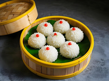糯米珍珠丸子摄影图