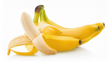 香蕉和剥皮的香蕉