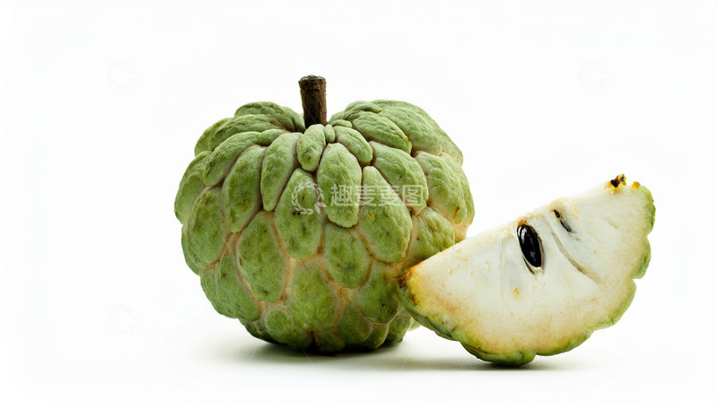 高清大图下载【趣麦麦图】-一个完整释迦果和一个切开的释迦果2
