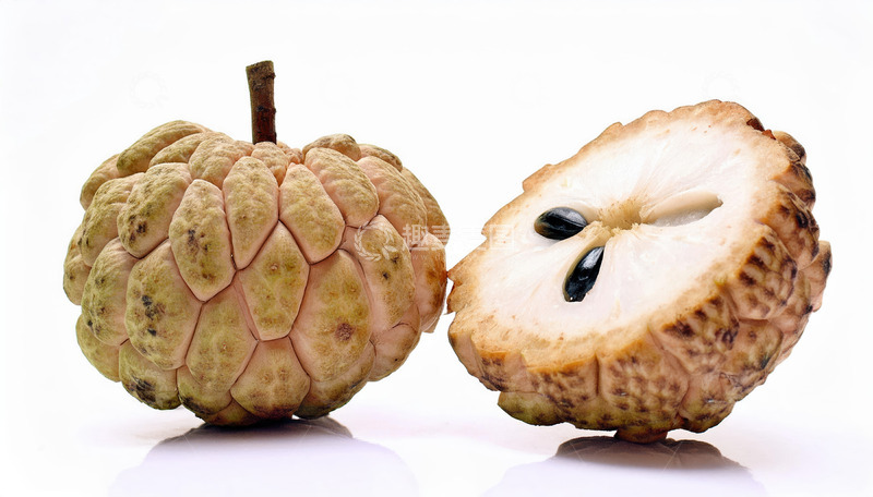 高清大图下载【趣麦麦图】-一个完整释迦果和一个切开的释迦果1