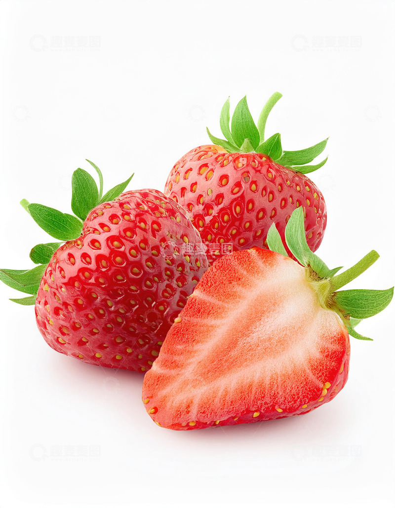 高清大图下载【趣麦麦图】完整草莓：鲜红外衣的天然包裹1