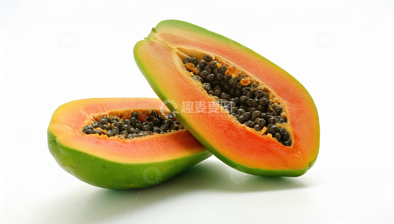 高清大图下载【趣麦麦图】木瓜不同状态：新鲜度与饱满度的体现