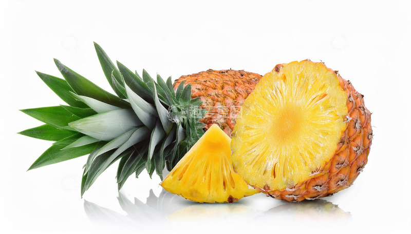 高清大图下载【趣麦麦图】菠萝诱人色泽：黄绿辉映的色彩魅力1