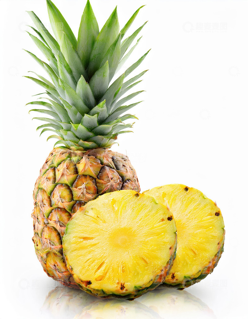 高清大图下载【趣麦麦图】菠萝色彩：黄绿相间的视觉冲击