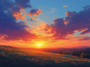 美丽的夕阳日落自然风光