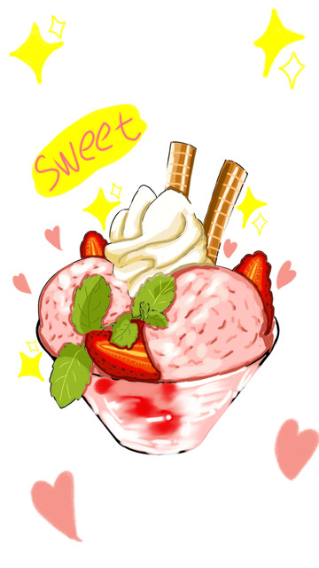 写实冰淇淋手绘