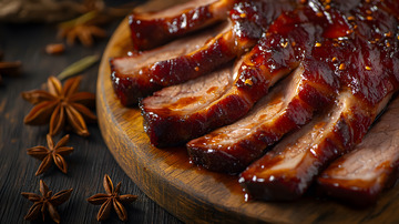焦香腊肉切片中式料理风味浓郁
