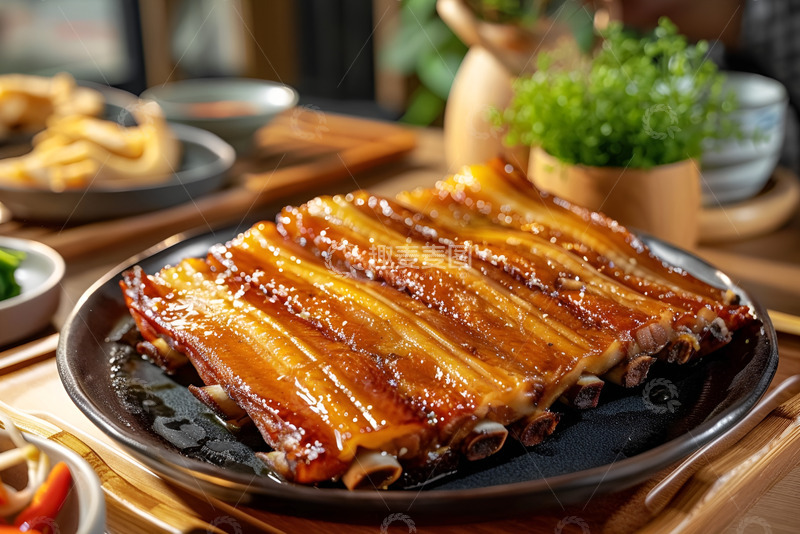 高清大图下载【趣麦麦图】-一盘美味的卤排骨