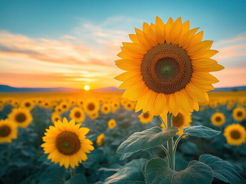 创意向日葵花海摄影图1