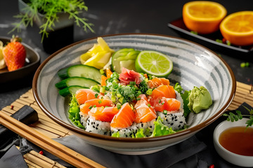 一碗三文鱼寿司