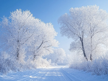 创意冰雪雾凇雪景自然风光