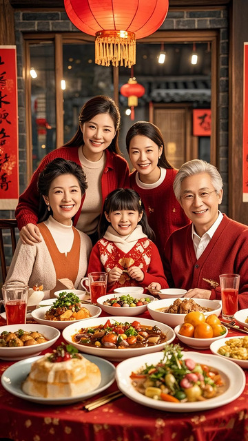 春节，一家人吃团年宴1