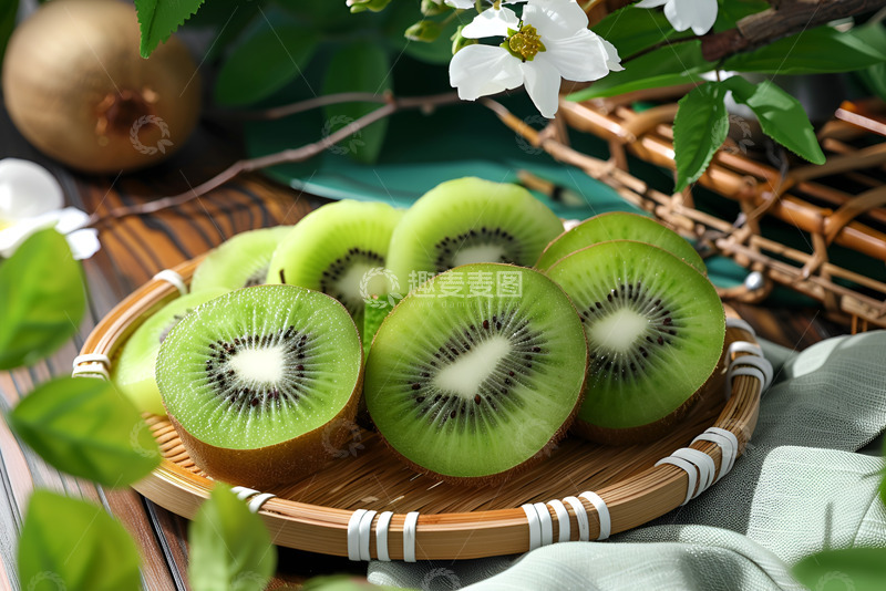 一盘切片的猕猴桃