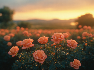 美丽的玫瑰花海摄影图 