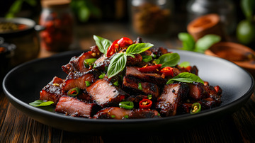 腊肉片与辣椒搭配的地方经典菜肴