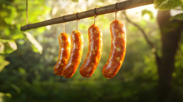 传统工艺制作风干腊肉的自然风光