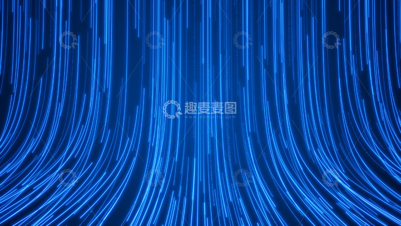 源文件下载【趣麦麦图】粒子瀑布线条蓝色背景