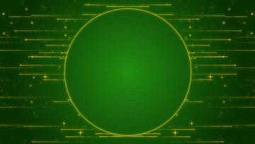 中式圆环节日金色粒子绿色背景