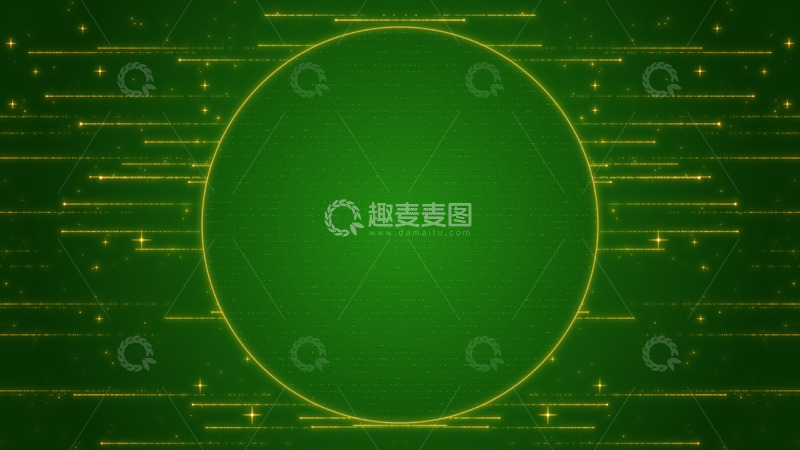 源文件下载【趣麦麦图】中式圆环节日金色粒子绿色背景