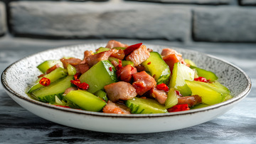 家常腊肉与青红椒的完美融合