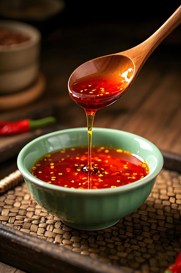 辣椒油调料摄影图