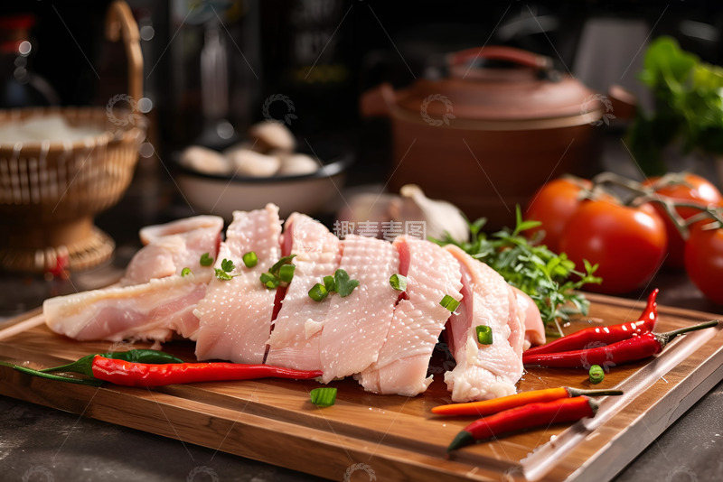 高清大图下载【趣麦麦图】切块的生鸡肉