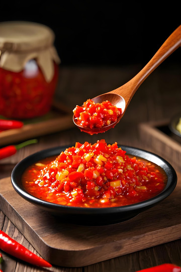 剁椒酱调料摄影图