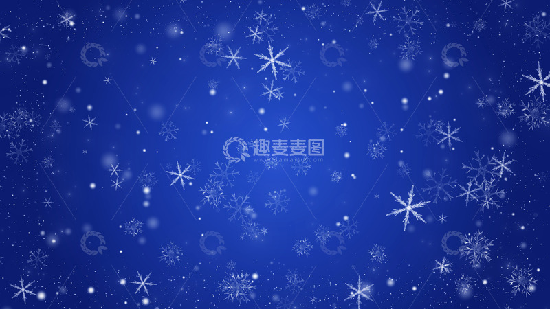 雪花下雪粒子蓝色背景