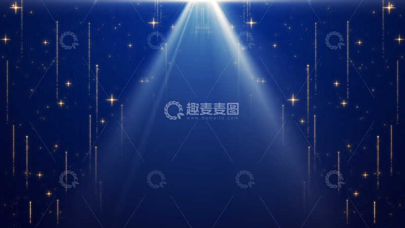 源文件下载【趣麦麦图】中式金色光线流星粒子蓝色背景
