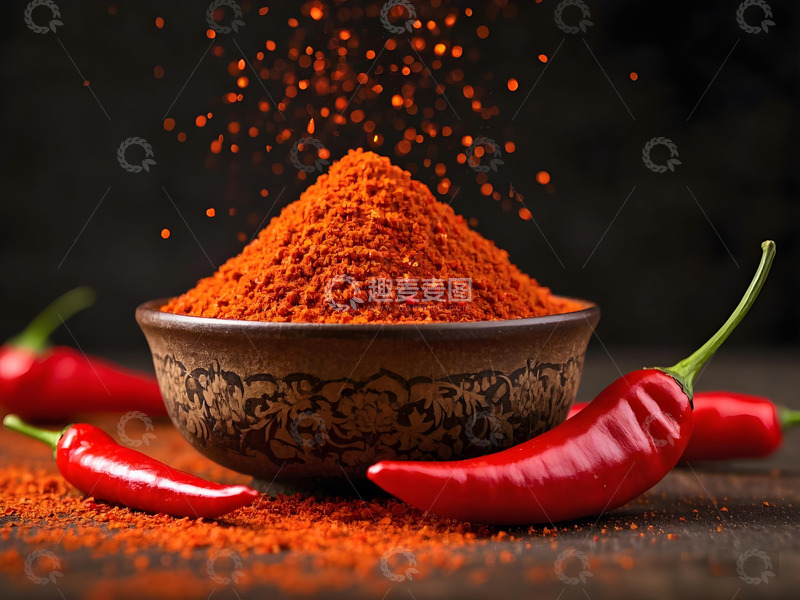 辣椒粉调料摄影图