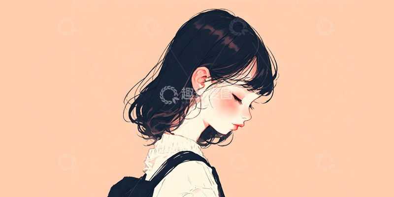 高清大图下载【趣麦麦图】艺术感插画女孩