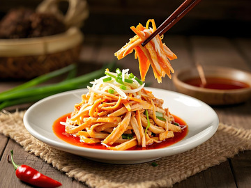 红油鸡丝美食摄影2