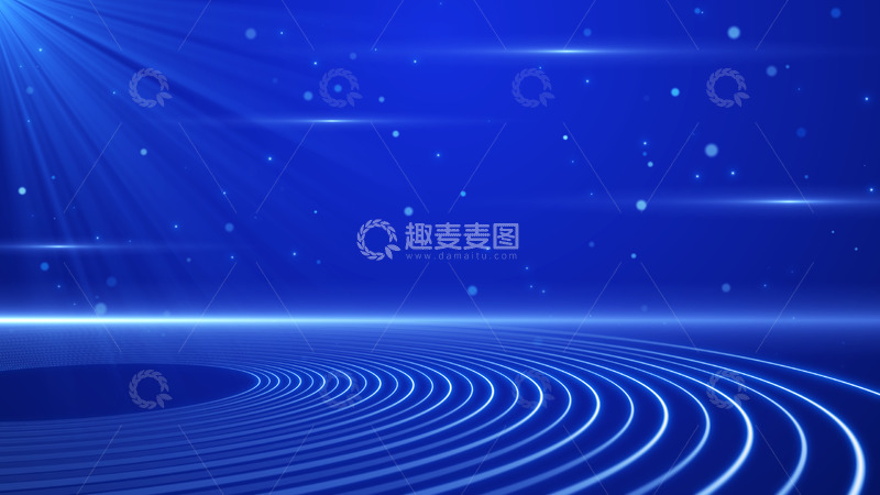 源文件下载【趣麦麦图】舞台圆环公司晚会蓝色背景