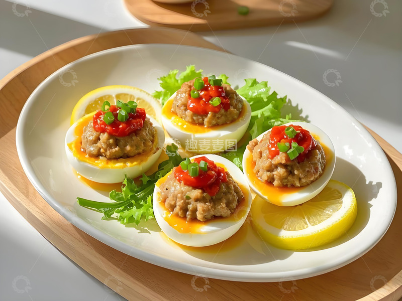 高清大图下载【趣麦麦图】肉酿鸡蛋美食摄影1