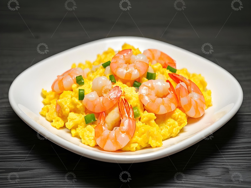 虾仁炒鸡蛋美食摄影
