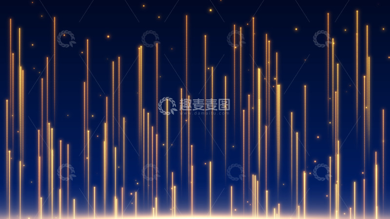 源文件下载【趣麦麦图】金色光线粒子线条蓝色背景