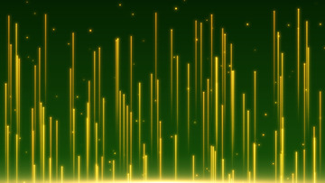 金色光线粒子线条绿色背景