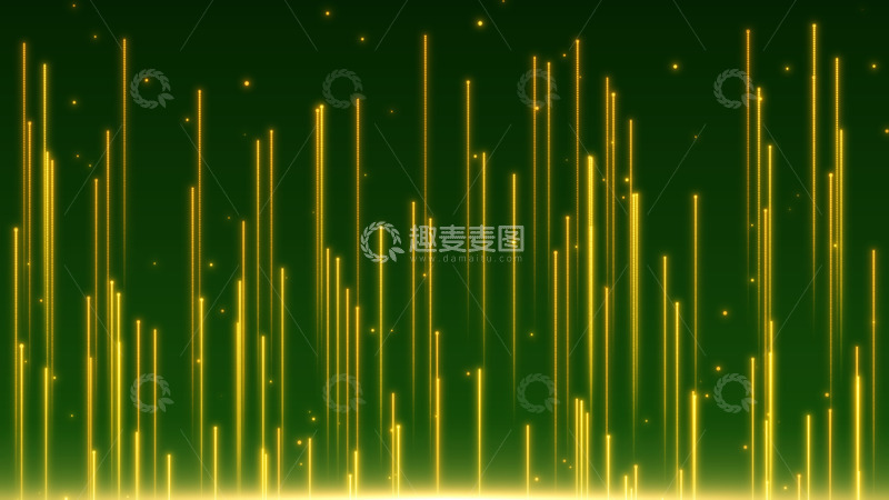 源文件下载【趣麦麦图】金色光线粒子线条绿色背景