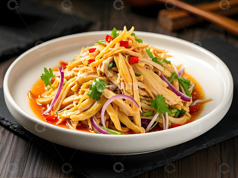 凉拌手撕鸡摄影图1