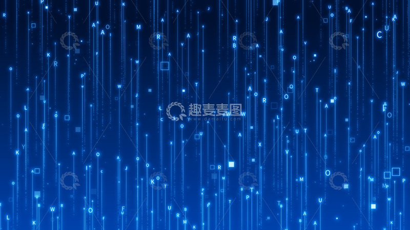 源文件下载【趣麦麦图】科技数据传输企业蓝色背景